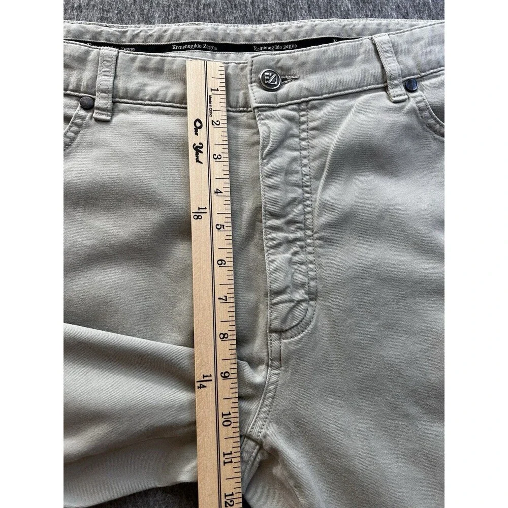ERMENEGILDO ZEGNA LUXURY REGULAR FIT STRAIGHT LEG Men’s JEANS 38x32 Stone Colour